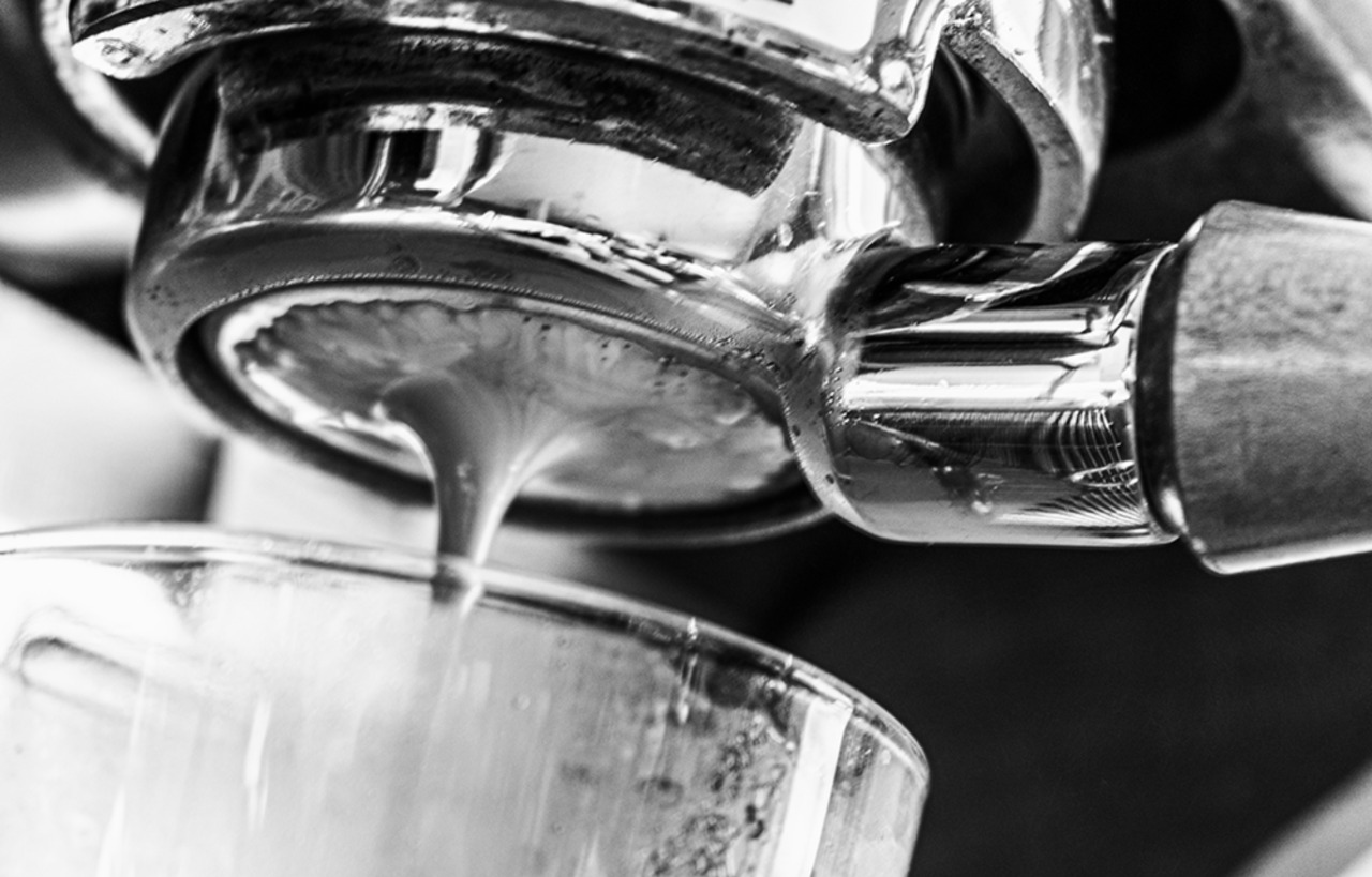 close up of espresso extraction