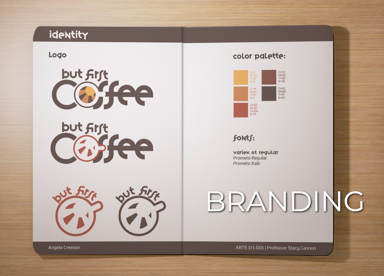 Branding section with image of a brand identity project